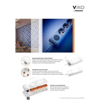 Viko Beşli Çoklu Priz, Topraklı, Çocuk Korumalı, Kablosuz, Siyah - 4