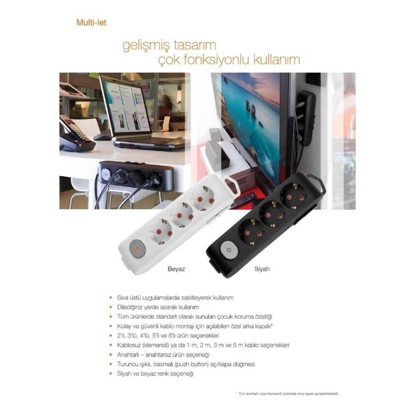 Viko Beşli Çoklu Priz, Topraklı, Çocuk Korumalı, Kablosuz, Siyah - 7