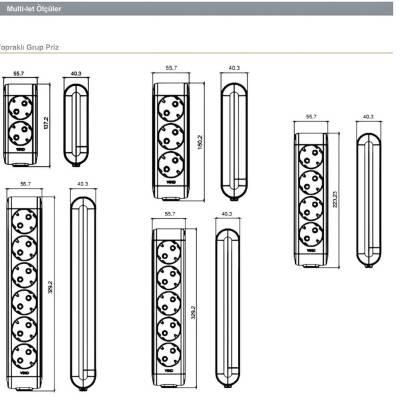 Viko Beşli Çoklu Priz, Topraklı, Uzatma Kablosu, 5li, 1m, Beyaz - 4