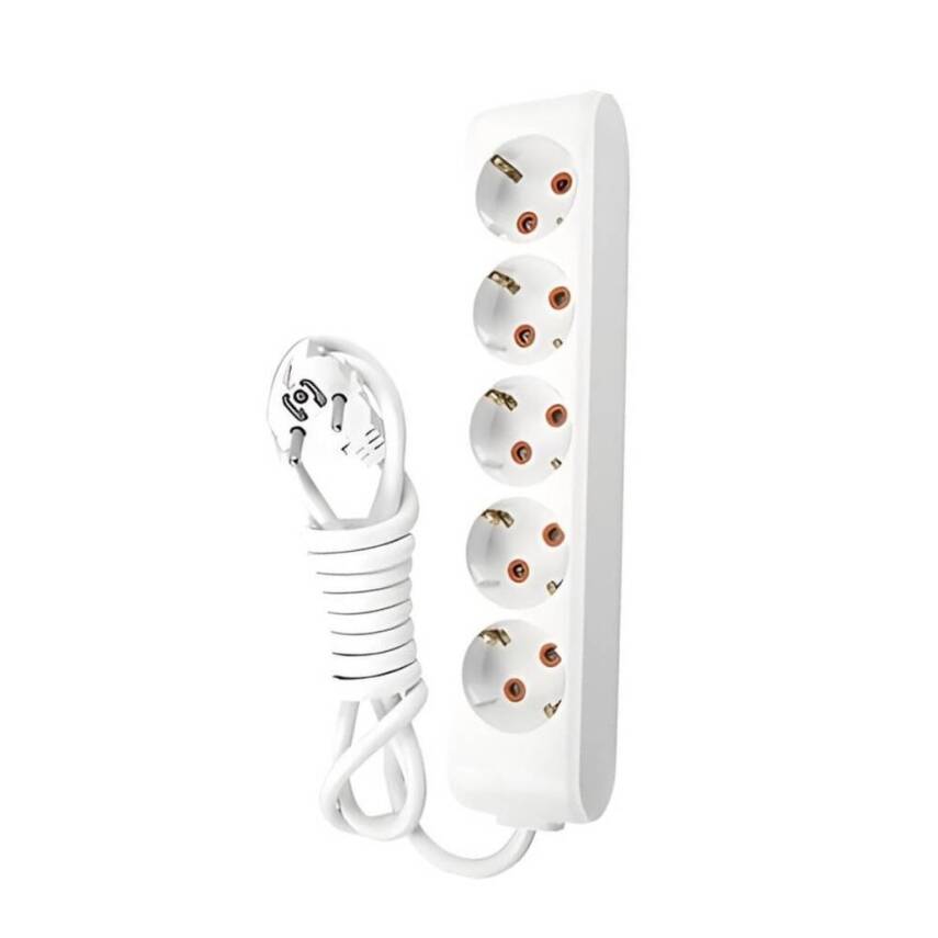 Viko Beşli Çoklu Priz, Topraklı, Uzatma Kablosu, 5li, 3m, Beyaz - 1