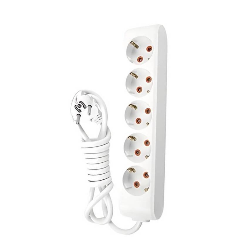 Viko Beşli Çoklu Priz, Topraklı, Uzatma Kablosu, 5li, 5m, Beyaz - 1