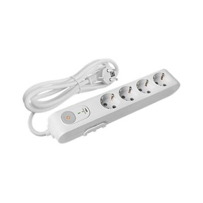 Viko Dörtlü Akım Korumalı Priz, 1050J, Anahtarlı, Ç.K Çoklu Priz, 1.5m - Viko