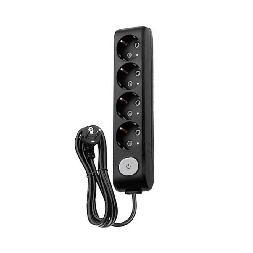 Viko Dörtlü Çoklu Priz, Anahtarlı, Uzatma Kablosu, 4lü, 2m, Siyah - 1