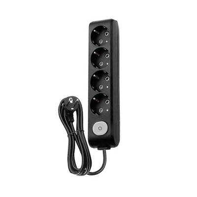 Viko Dörtlü Çoklu Priz, Anahtarlı, Uzatma Kablosu, 4lü, 3m, Siyah - Viko