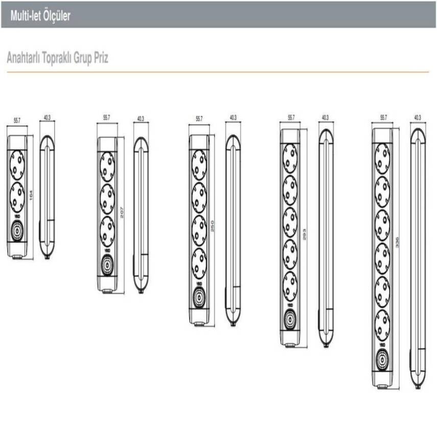 Viko Dörtlü Çoklu Priz, Anahtarlı, Uzatma Kablosu, 4lü, 3m, Siyah - 4