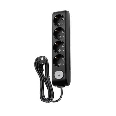 Viko Dörtlü Çoklu Priz, Anahtarlı, Uzatma Kablosu, 4lü, 5m, Siyah - Viko