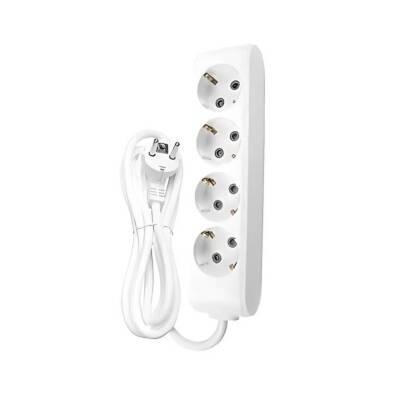 Viko Dörtlü Çoklu Priz, Topraklı, Uzatma Kablosu, 4lü, 2m, Beyaz - Viko