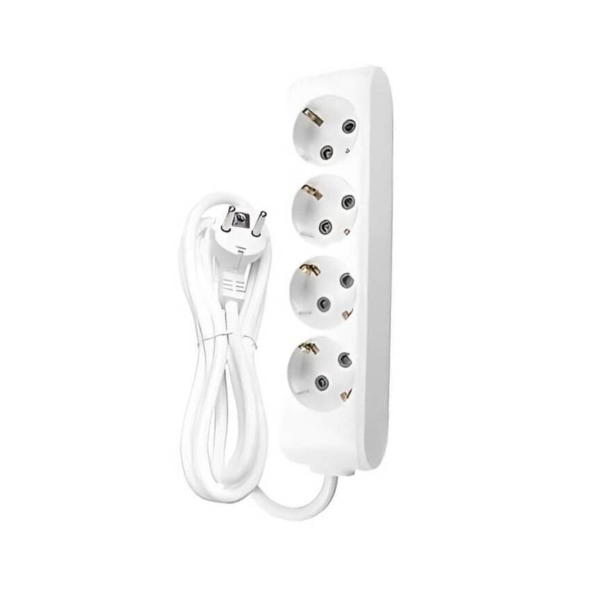 Viko Dörtlü Çoklu Priz, Topraklı, Uzatma Kablosu, 4lü, 2m, Beyaz - 1