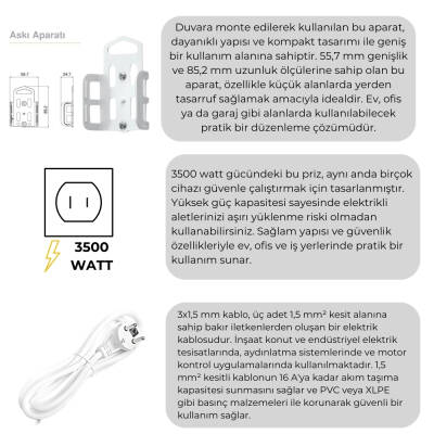 Viko Dörtlü Çoklu Priz – Topraklı, Uzatma Kablosu, 4lü, 3m, Siyah - 3