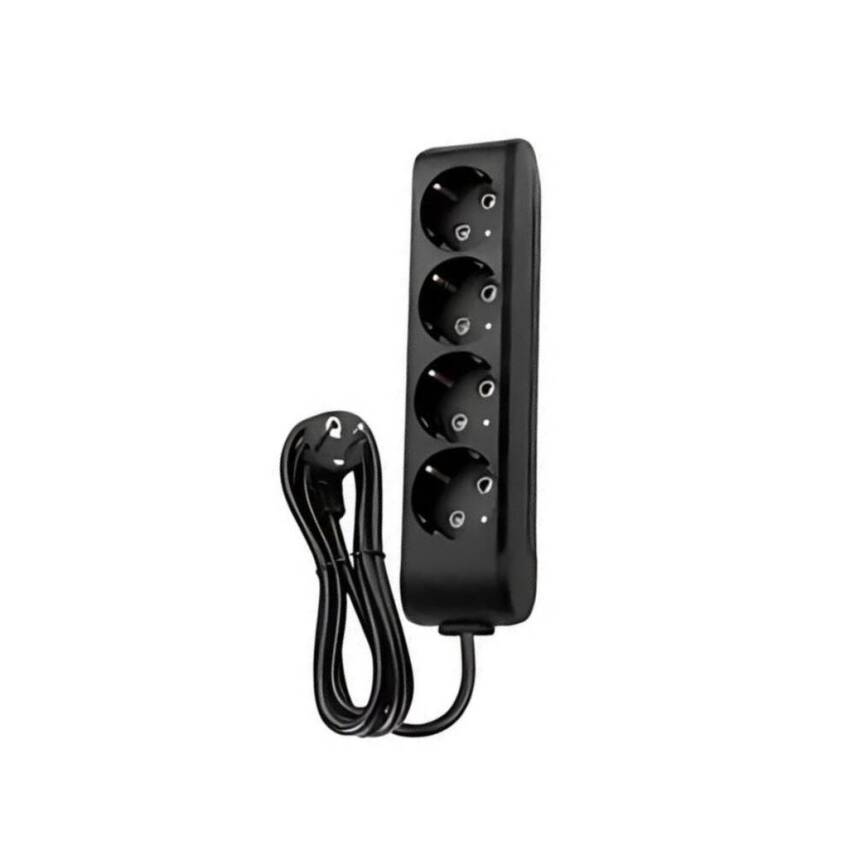 Viko Dörtlü Çoklu Priz, Topraklı, Uzatma Kablosu, 4lü, 3m, Siyah - 1