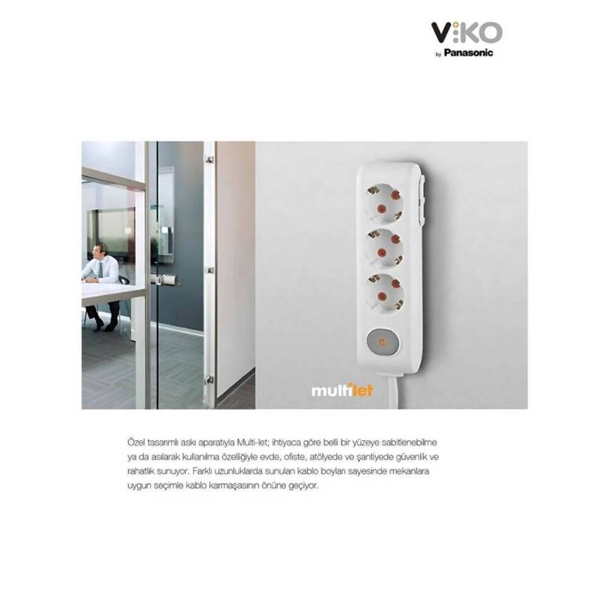 Viko Dörtlü Çoklu Priz, Topraklı, Uzatma Kablosu, 4lü, 3m, Siyah - 7