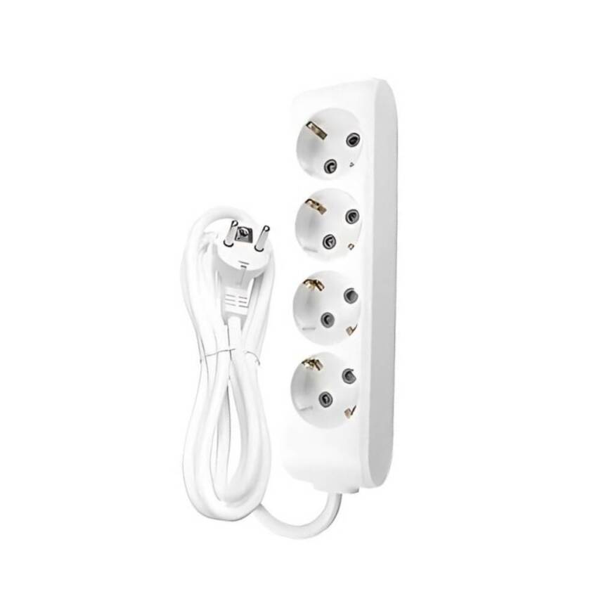 Viko Dörtlü Çoklu Priz, Topraklı, Uzatma Kablosu, 4lü, 5m, Beyaz - 1