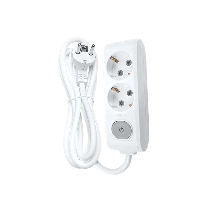 Viko İkili Çoklu Priz, Anahtarlı, Uzatma Kablosu, 2li, 3m, Beyaz - 1