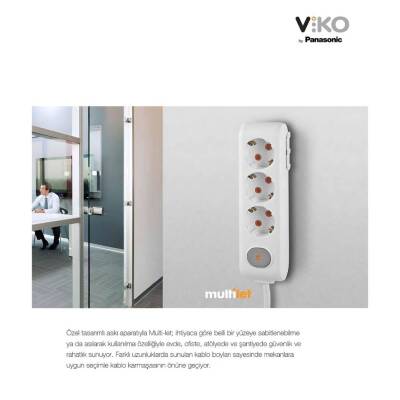 Viko İkili Çoklu Priz, Topraklı, Çocuk Korumalı, Kablosuz, 2li, Siyah - 6