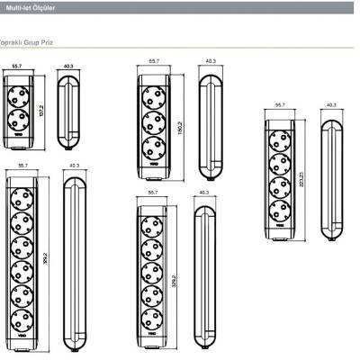 Viko İkili Çoklu Priz, Topraklı, Uzatma Kablosu, 2li, 1m, Siyah - 4
