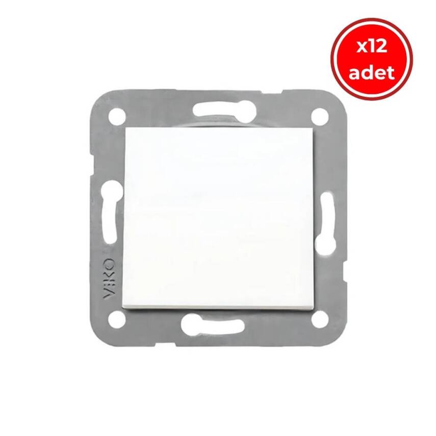 Viko Karre Anahtar, 12 Adet, Topraklı, Çerçevesiz, Dayanıklı, Beyaz - 1