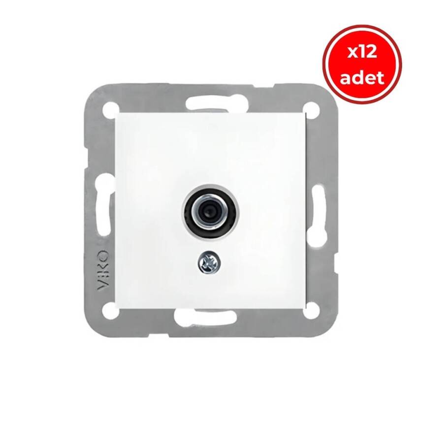 Viko Karre F Konnektörlü, 12 Adet, Çerçevesiz, Dayanıklı, Beyaz - 1