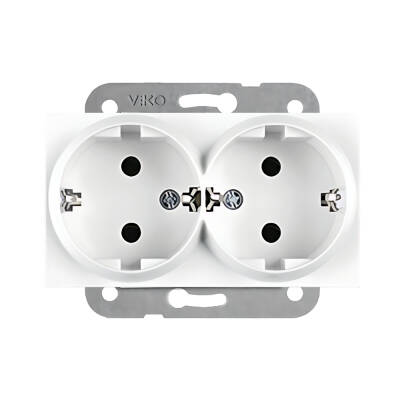 Viko Karre İkili Priz, 10 Adet, Çerçevesiz, Dayanıklı ve Modern, Beyaz - 3