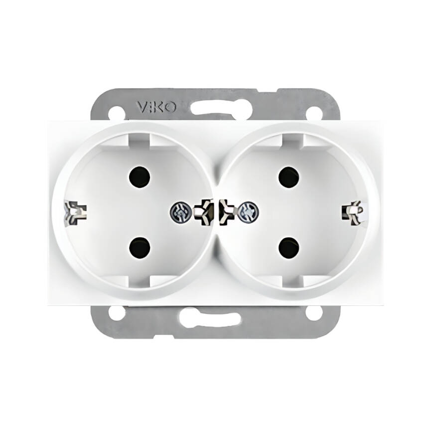 Viko Karre İkili Priz, 10 Adet, Çerçevesiz, Dayanıklı ve Modern, Beyaz - 3