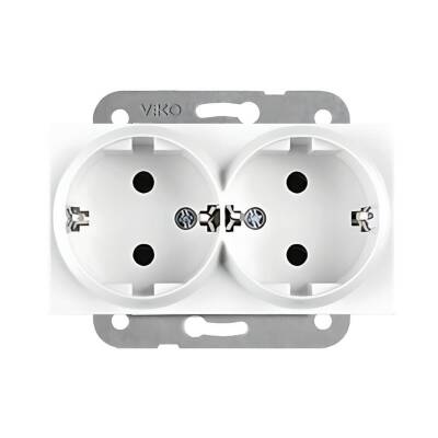 Viko Karre İkili Priz, 10 Adet, Çerçevesiz, Dayanıklı ve Modern, Beyaz - 3