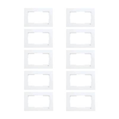 Viko Karre İkili Priz Çerçeve, 10 Adet, Yatay, Dayanıklı, Beyaz - 2