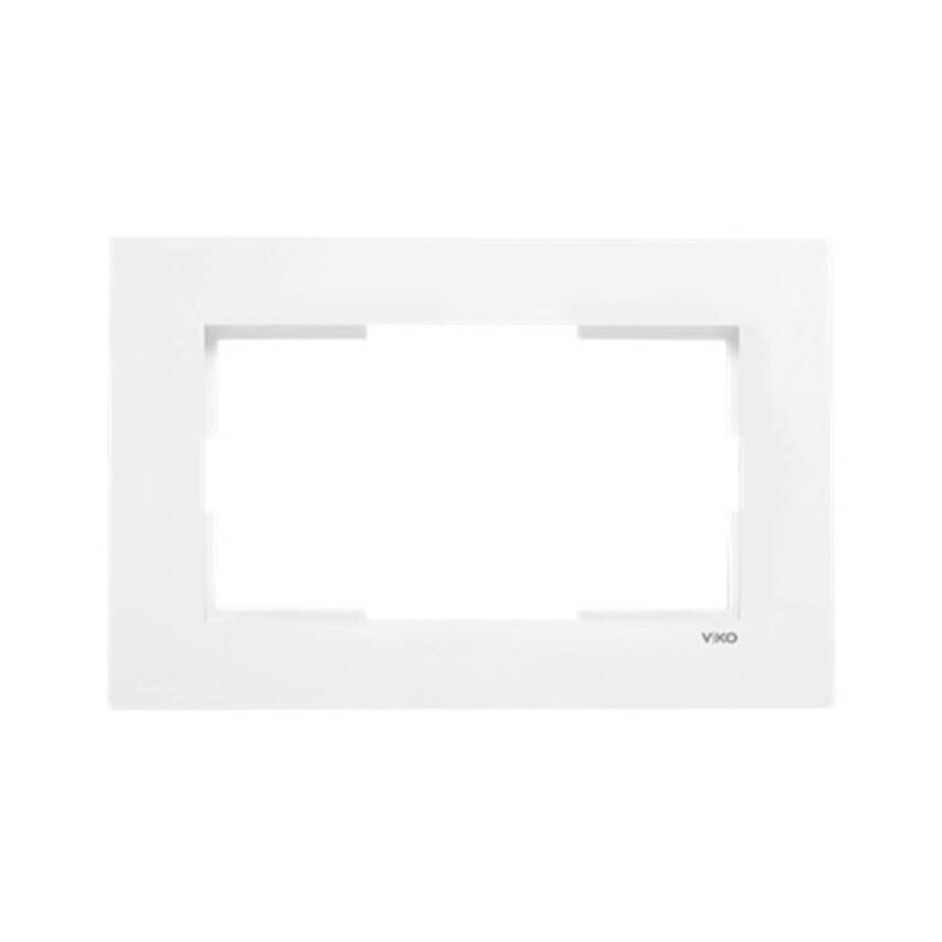 Viko Karre İkili Priz Çerçeve, Yatay, Şık ve Dayanıklı Tasarım, Beyaz - 1