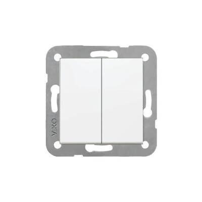 Viko Karre Komütatör, 12 Adet, İkili Anahtar, Çerçevesiz, Beyaz - 2