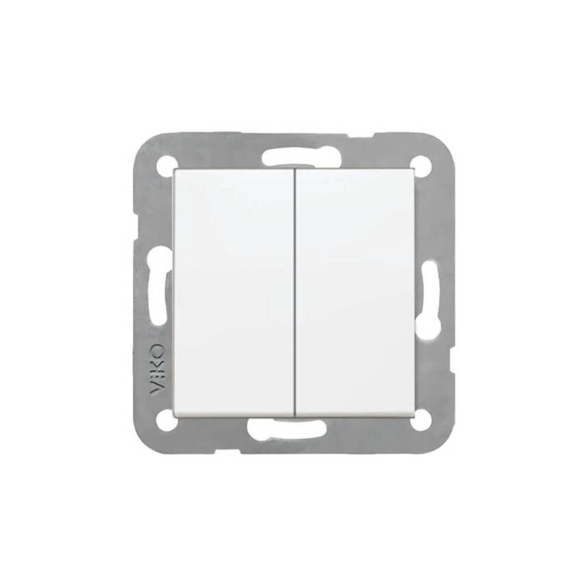 Viko Karre Komütatör, 12 Adet, İkili Anahtar, Çerçevesiz, Beyaz - 2