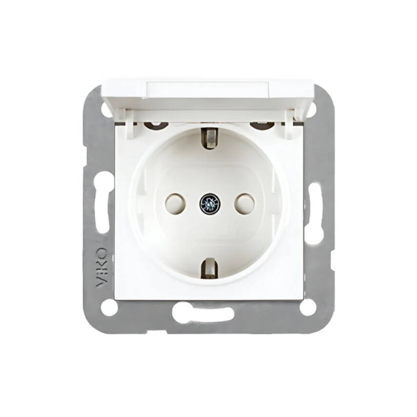 Viko Karre Priz, 12 Adet, Çocuk Korumalı, Kapaklı, Çerçevesiz, Beyaz - 2