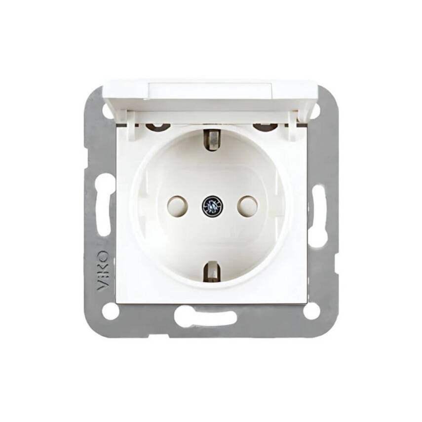 Viko Karre Priz, 12 Adet, Çocuk Korumalı, Kapaklı, Çerçevesiz, Beyaz - 2