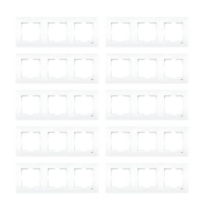 Viko Karre Priz Çerçeve, 10 Adet, Üçlü, Yatay, Dayanıklı, Şık, Beyaz - 2