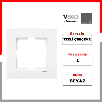 Viko Karre Priz Çerçeve – Tekli, Yatay, Beyaz, Şık ve Dayanıklı Tasarım - 2