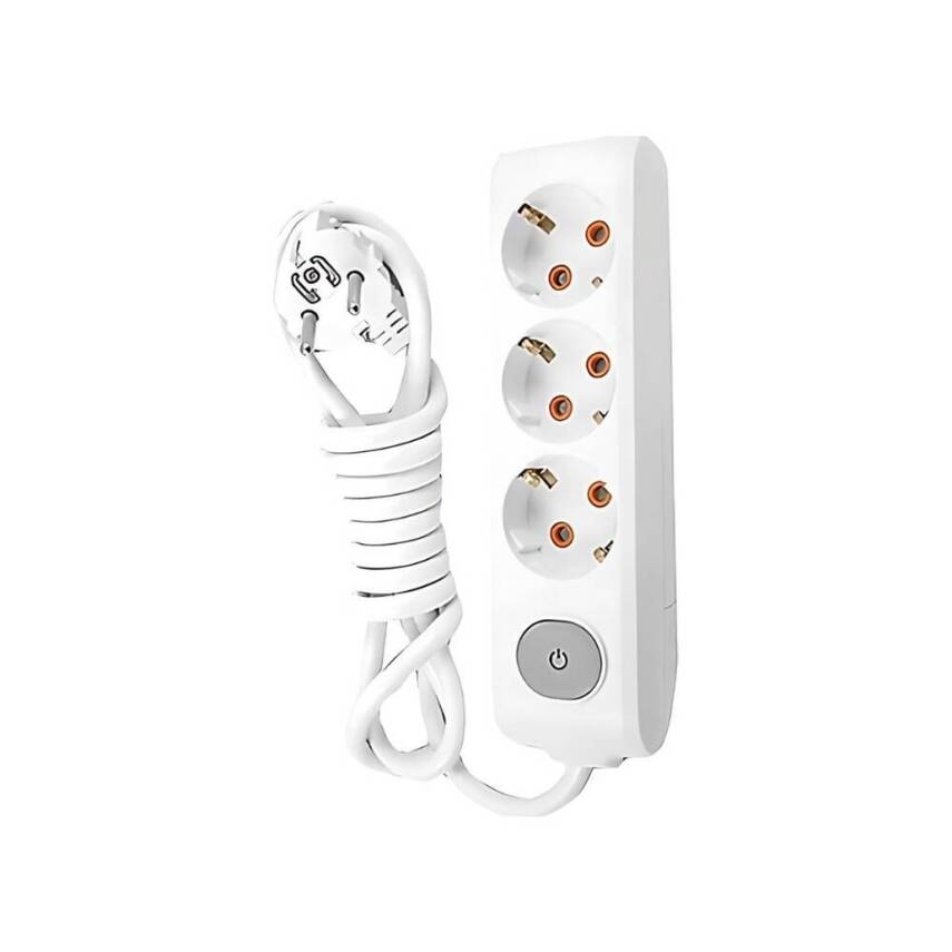 Viko Üçlü Çoklu Priz, Anahtarlı, Uzatma Kablosu, 3lü, 2m, Beyaz - 1
