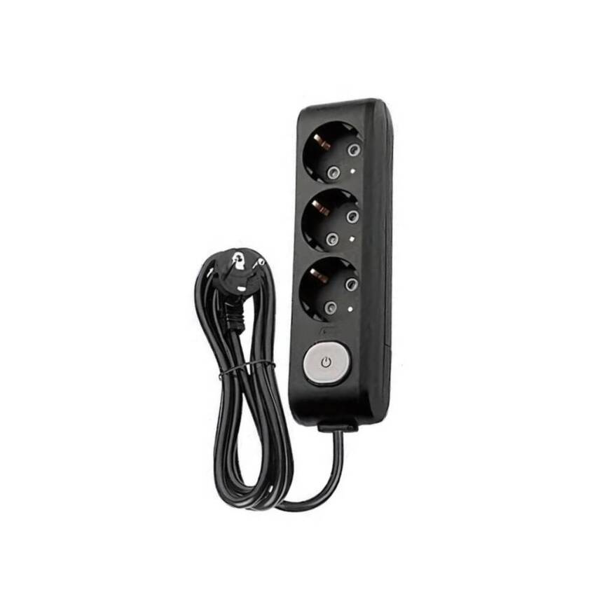 Viko Üçlü Çoklu Priz, Anahtarlı, Uzatma Kablosu, 3lü, 3m, Siyah - 1