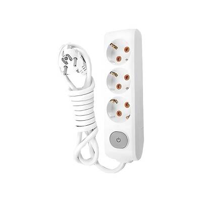 Viko Üçlü Çoklu Priz, Anahtarlı, Uzatma Kablosu, 3lü, 5m, Beyaz - Viko