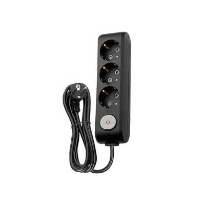 Viko Üçlü Çoklu Priz, Anahtarlı, Uzatma Kablosu, 3lü, 5m, Siyah - Viko