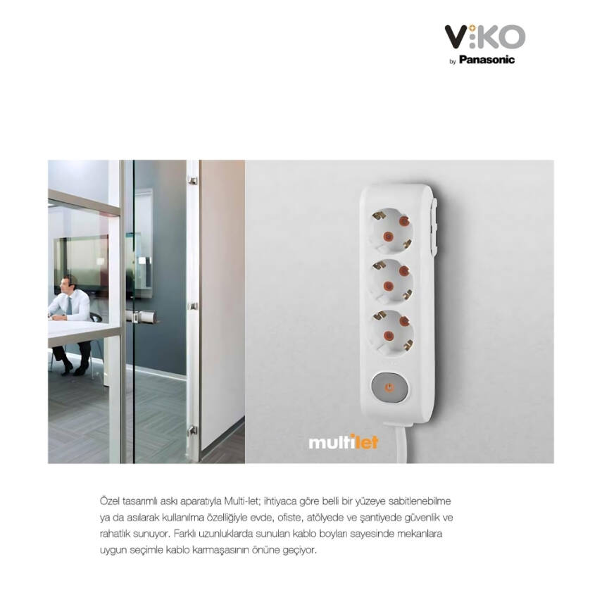 Viko Üçlü Çoklu Priz – Topraklı, Çoçuk Korumalı, Kablosuz, Beyaz - 6