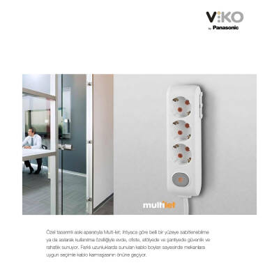 Viko Üçlü Çoklu Priz – Topraklı, Çoçuk Korumalı, Kablosuz, Siyah - 6