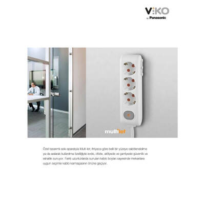 Viko Üçlü Çoklu Priz – Topraklı, Uzatma Kablosu, 3lü, 2m, Beyaz - 7