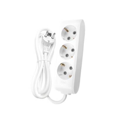 Viko Üçlü Çoklu Priz, Topraklı, Uzatma Kablosu, 3lü, 2m, Beyaz - Viko