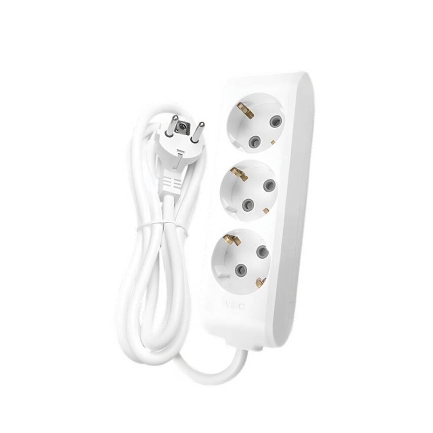 Viko Üçlü Çoklu Priz, Topraklı, Uzatma Kablosu, 3lü, 2m, Beyaz - 1