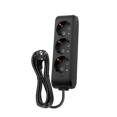 Viko Üçlü Çoklu Priz, Topraklı, Uzatma Kablosu, 3lü, 3m, Siyah - Viko