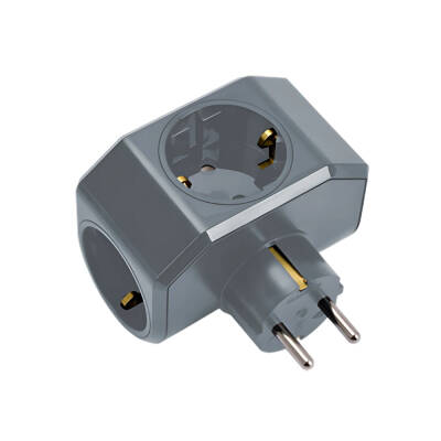 Viko Yonca Plus Priz, 3lü, Şık ve Dayanıklı Tasarım, Gri - Viko