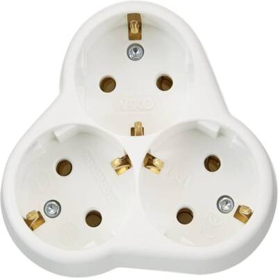 Viko Yonca Priz, 3lü, Şık ve Dayanıklı Tasarım, Beyaz - 3