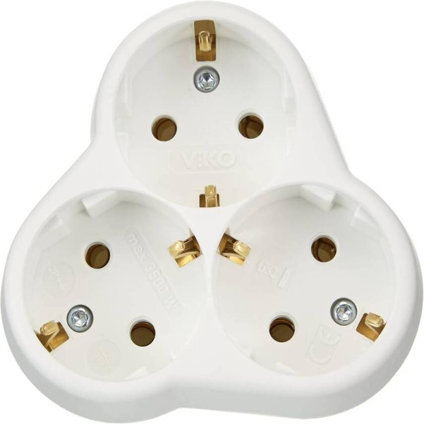 Viko Yonca Priz, 3lü, Şık ve Dayanıklı Tasarım, Beyaz - 3