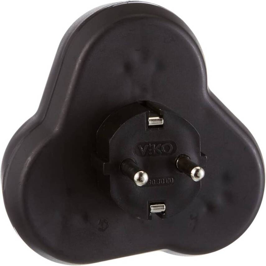 Viko Yonca Priz, 3lü, Şık ve Dayanıklı Tasarım, Siyah - 1