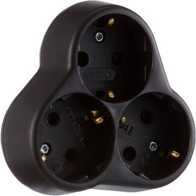 Viko Yonca Priz, 3lü, Şık ve Dayanıklı Tasarım, Siyah - 4