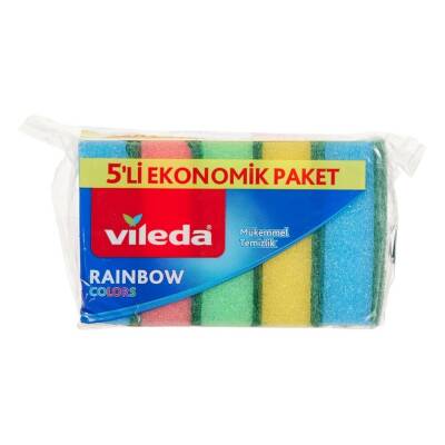 Vileda Sünger, Rainbow, 5'li Paket, Dayanıklı, Uzun Ömürlü Kullanım - 2