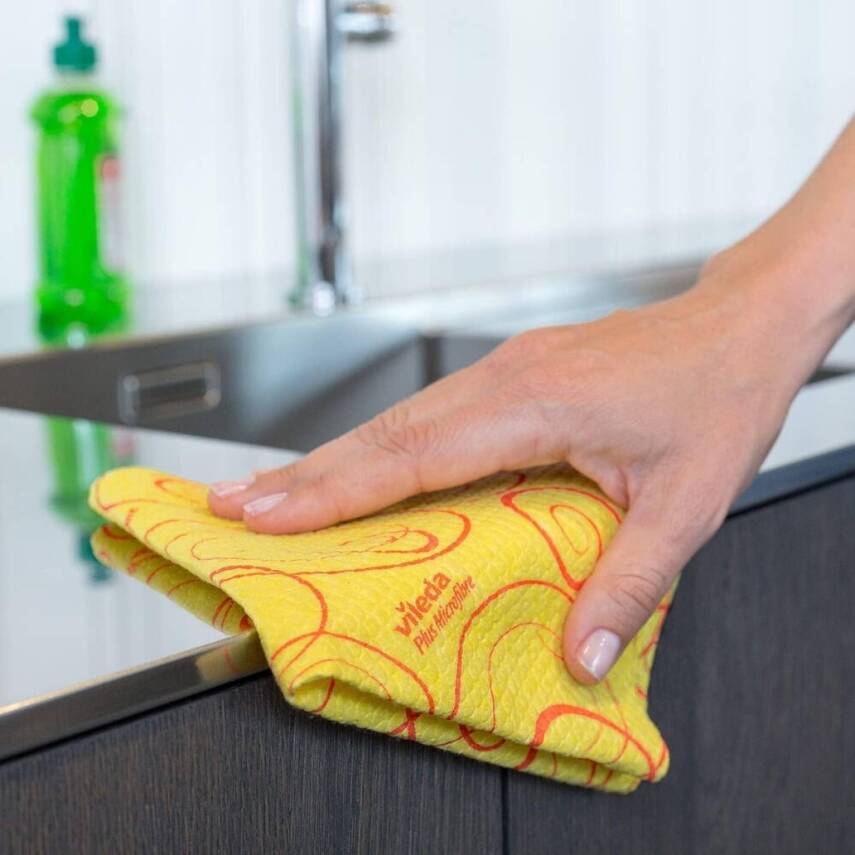 Vileda Temizlik Bezi, Sarı Renk, %30 Mikrofiberli, 5'li Paket - 4