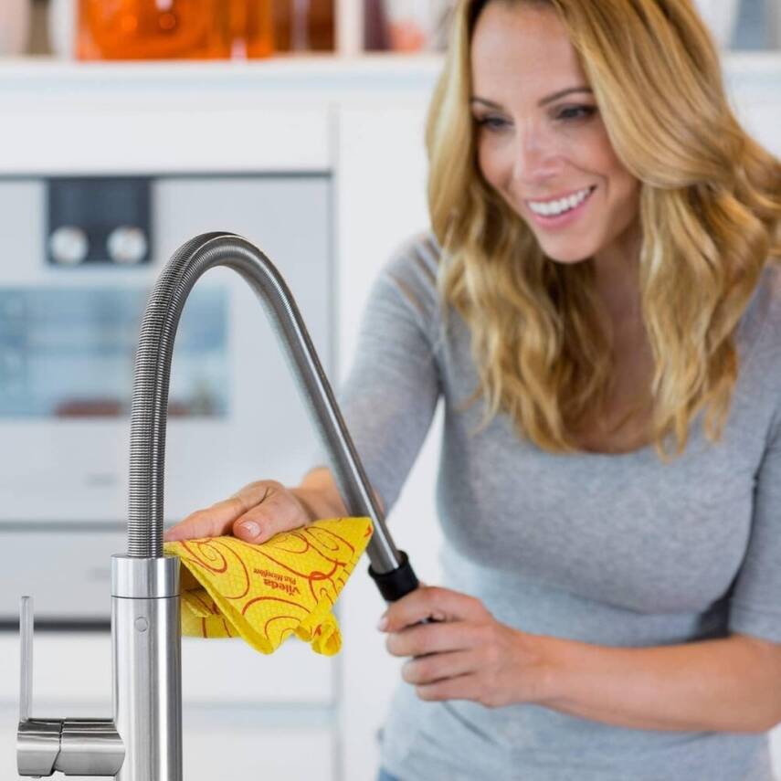 Vileda Temizlik Bezi, Sarı Renk, %30 Mikrofiberli, 5'li Paket - 6